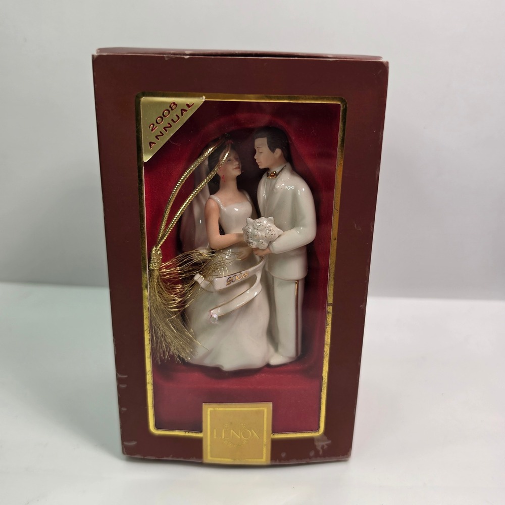Lenox 2008 Annual Bride And Groom Porcelain Ornament Wedding Anniversary Boxed